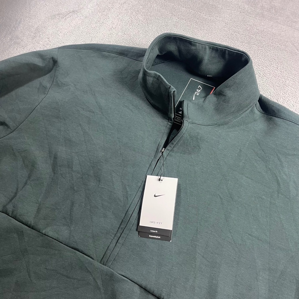 Nike Dri-FIT 24.7 Mens XXL Loose Fit Quarter Zip Pullover Teal HQ6953-390